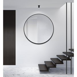 Talos Kosmetikspiegel, rund, in schwarz matt Ø 120 cm
