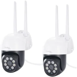 casativo-tech 2er-Set WLAN Outdoor Überwachungskamera 2K Weiß