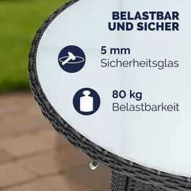 CASARIA Gartentisch Ø 80 x 74 cm schwarz