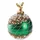 Brubaker Premium Weihnachtskugel Grün mit Hirsch Figur Gold - Hand dekorierte Baumkugel aus Glas - 10 cm Christbaumschmuck mit Perlen Dekorationen und Glitzer - Weihnachtsdeko Christbaumkugel