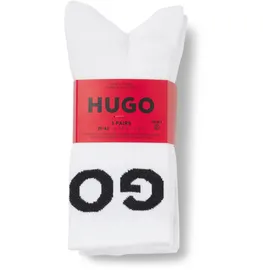 Hugo Socken, mit Statement-Print im 3er-Pack, Weiss, 43-46