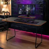 NanoRS Gaming-Tisch mit NanoRS-Monitorablage, 50kg max, Höhe 850mm, schwarz, RS170 - Schwarz/Orange