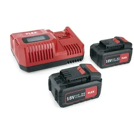 Flex Akku Garten Set 18V Hochentaster Heckenschere Rasentrimmer 2x5,0 Ah Akku Öl