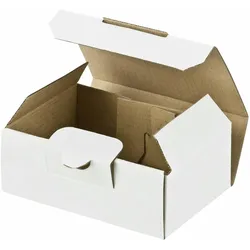 VEPATIM 100x Versandkarton 120x80x45mm schnelle Aufrichtung mit Steckverschluss Maxibrief und Warensendung weiß