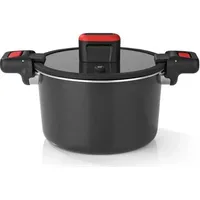 GOURMETmaxx Energiespartopf Aluminium 5,8l - schwarz/rot