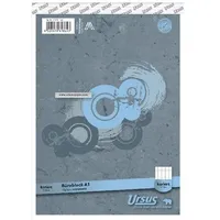 Ursus Notizblock DIN A5 Kariert Geheftet Papier Grau Perforiert 100 Seiten