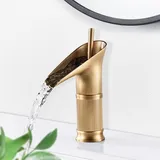 G3/8, Retro-waschtischarmatur Aus Messing Mit Wasserfall-design, Wasserfall-waschtischarmatur, Antike Badezimmer-mischbatterie, Handwaschtischarmatur Für Warm- Und Kaltwasser, Armatur