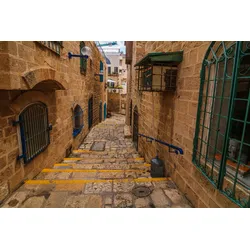 Fototapete PAPERMOON "Tel Aviv-Jaffa Alte Gasse", bunt, B:4,00m L:2,60m, Vlies, Tapeten