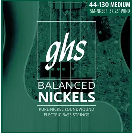 GHS Strings GHS Balanced Nickels - 5M-NB - Bass String Set, 5-String, Medium, .044-.130