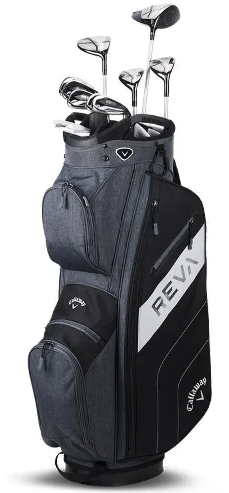 Callaway Reva 11 Black Komplettset für Damen - RH / Graphit ladies +1 inch / Driver, Holz 3, Hybrid 5+6, Eisen 7+8+9+PW+SW, Putter, Cartbag