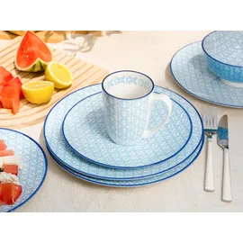 CreaTable Kombiservice Mediterran 16-tlg. blau/Traditionell keramische Motive