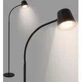 Briloner Cielo LED Stehlampe kabellos dimmbar, Touch, stufenlos Akku & Lichtquelle tauschbar, Akku Stehleuchte, Leselampe, Wohnzimmerlampe, Deckenfluter, Standleuchte, 126,5 cm hoch, Schwarz