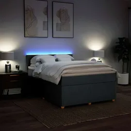 vidaXL Boxspringbett 140 x 200 cm Dunkelgrau