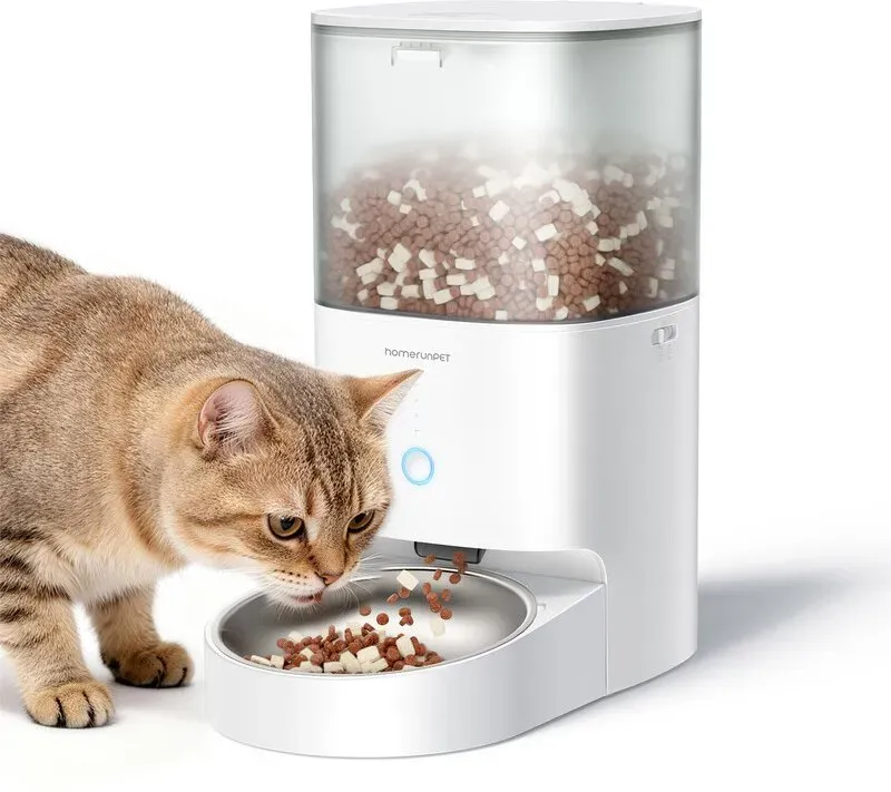 homerunPET Futterautomat – 304er Edelstahlschüssel – Steuerung per Smartphone-App – 6 Monate Akkulaufzeit – dreifache Frischehaltung, 4 Liter Fassungsvermögen