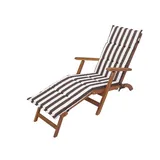 HOBBYGARDEN Auflagen für Deckchair, Liegenauflage, Gartenliege Auflage, Polsterauflage für Sonnenliege, Produktabmessung: 182x42x4 cm, Braun mit Streifen