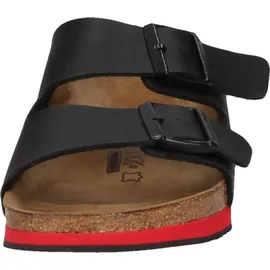 Birkenstock Arizona Superlauf, Birko-Flor, schwarz/rot, schmal, Größe 47