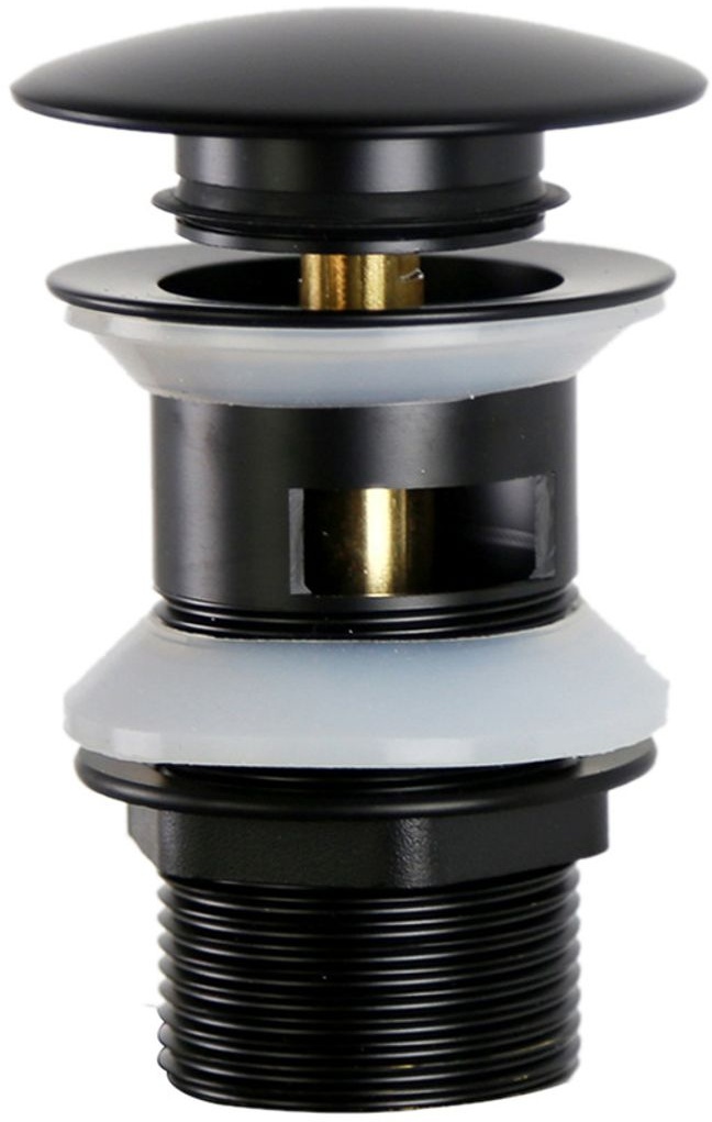 Ablaufgarnitur 1 1/4 Zoll - Universal Ablaufgarnitur für Waschtisch mit Überlauf - Ablaufgarnitur mit Dichtung,Schwarz