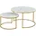 [en.casa] Couchtisch Christchurch 2er Set Marmoroptik, Weiß/Gold