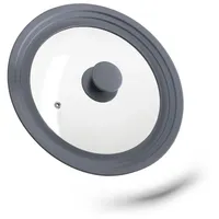 Relaxdays 4x Universal Topfdeckel 22-26 cm grau