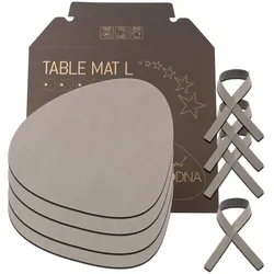 Lind DNA - Geschenkset Curve L, Nupo hellgrau (4 Tischsets + 4 Serviettenringe)