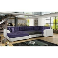 JVmoebel Ecksofa Design Ecksofa Schlafsofa Bettfunktion Couch Leder Textil Polster, Mit Bettfunktion lila