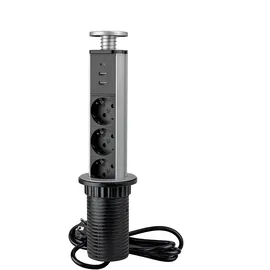 Emuca Steckdosenleiste 0 m Grau 3 St.