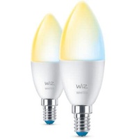WIZ Whites LED Kerze 4.9W E14 C37, 2er-Pack