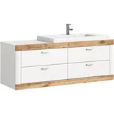 xonox.home Waschbeckenunterschrank Laredo weiß matt B/H/T: ca. 132x50x48 cm - weiß