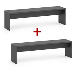 Umkleidebank 1+1 GRATIS, 1500 mm breit, Graphit