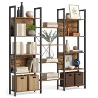 Relaxdays Bücherregal 166 x 158 x 24 cm Vintagebraun