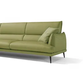 Egoitaliano Eckcouch Leder L-Form 3-Sitzer Grün