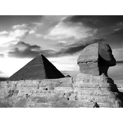Fototapete PAPERMOON "Pyramide Schwarz & Weiß", schwarz (schwarz, weiß), B:3,00m L:2,23m, Vlies, Tapeten