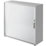 HAMMERBACHER 1733S Rollladenschrank lichtgrau, silber 2 Fachböden 120,0 x 40,0 x 110,0 cm