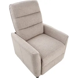 Beliani Fernsehsessel SANDE Polyester 76 x 102 x 83 cm Beige mit Fußstütze