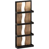 Wohnling Wandregal 80 x 30 x 10 cm Braun/Schwarz