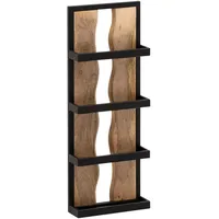 Wohnling Wandregal 80 x 30 x 10 cm Braun/Schwarz