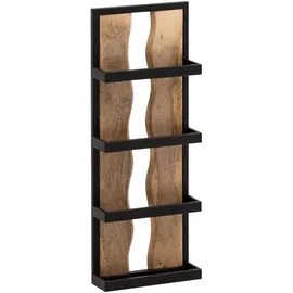 Wohnling Wandregal 80 x 30 x 10 cm Braun/Schwarz