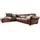 KAWOLA Ecksofa Leder 4-Sitzer Braun