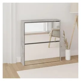 vidaXL Schuhschrank mit Spiegel 63 x 67 x 17 cm grau / betongrau