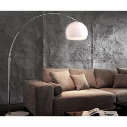 DELIFE Bogenleuchte Big-Deal Eco Lounge Weiss Marmor verstellbar, Leuchten