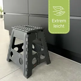 ZOLLNER Klapphocker anthrazit Kunststoff 29x39x22 cm Wohnzimmer, Hocker, Sitzhocker