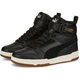 Puma RBD Game WTR Jr Sneaker, Black Black Team Gold, 38