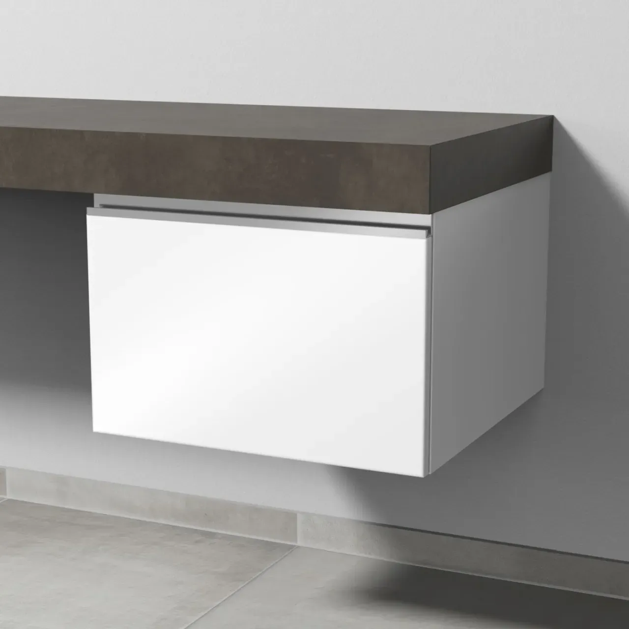 Sanipa Anbau-/Solitärschrank mit Auszug 2morrow (L2231) 340x500x520 Weiß-Glanz, L223178 L223178