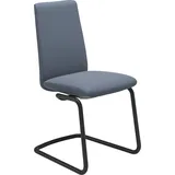 Polsterstuhl STRESSLESS "Laurel", blau (sparrow blau paloma, schwarz matt), B:53cm H:92cm T:59cm, Leder PALOMA: PALOMA ist ein durchgefärbtes Semianilin-Möbelleder mit natürlicher Narbung., Stühle, Polsterstuhl, Low Back, Größe M, mit Beinen aus Stahl in Schwarz matt