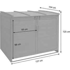 MCW Mülltonnenverkleidung MCW-H75 120 x 137 x 104 cm anthrazit