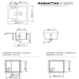 Schock Manhattan D-100XS Einbau nero + Excenterbetätigung