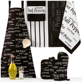 Vivaraise Sel Poivre APRON schwarz 80X85