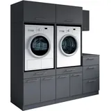 laundreezy Mehrzweckschrank-Set 186 x 200 x 68 cm Grau
