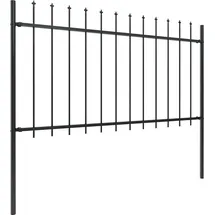vidaXL Gartenzaun mit Speerspitze Stahl 181 x 100 cm Schwarz