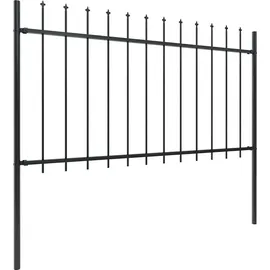 vidaXL Gartenzaun mit Speerspitze Stahl 181 x 100 cm Schwarz